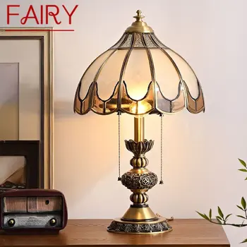 Сказочная Европейская латунная настольная лампа, современная креативная роскошная медная прикроватная тумбочка для домашнего декора гостиной спальни