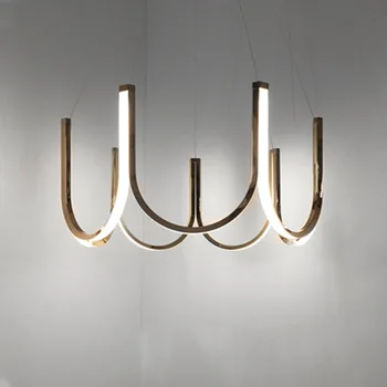 Скандинавские Креативные U-образные подвесные светильники, Постмодернистская светодиодная подвесная лампа для гостиной, Дизайнерская Персонализированная модель Комнатного светильника
