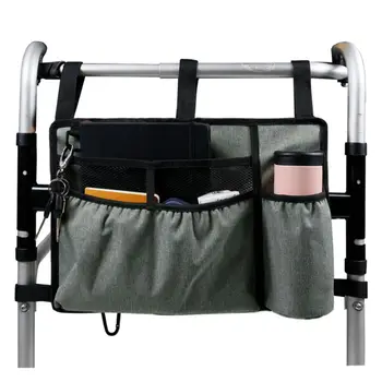 Складная сумка-ходунки для хранения с подстаканником, насадками, сумкой-органайзером большой емкости, сумкой-тоут, корзиной для ходунков