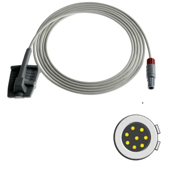 Совместимый монитор Comen C60 Nellcor с двумя разъемами на 8 контактов. Повторно используйте кислородный разъем датчика Spo2, кабель Spo2 для пульсоксиметра.