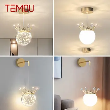 Современный настенный светильник TEMOU, светодиодный для помещений, романтический креативный дизайн, роскошные стеклянные шаровые бра для дома, спальни, прикроватной тумбочки, коридора