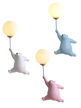 Современный настенный светильник для детской комнаты Для мальчиков и девочек, прикроватная лампа для спальни с милым медведем, простой креативный светодиодный настенный светильник для защиты глаз