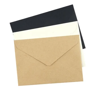 Старинные коричневые Белые черные Крафт-бланковые мини-бумажные оконные конверты конверт для приглашения на свадьбу, подарочный конверт 20 шт./лот