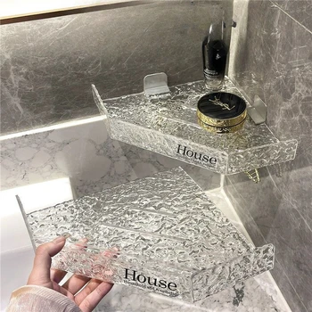 Стеллаж для хранения в ванной комнате, неперфорированный акриловый унитаз, стол для мытья рук, настенный треугольный стеллаж для хранения