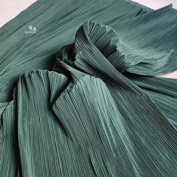 Темно-Зеленая Плиссированная Ткань для Самостоятельного Шитья Короткой Юбки Свадебное Платье Модная Ткань Для Одежды Оптом По Метрам Материала