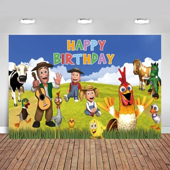 Фоновые рисунки для тематической вечеринки La Granja De Zenn, Ферма Зенон, Детский душ, украшение детского дня рождения, фоновый реквизит для фотосъемки
