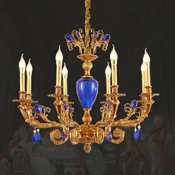 Французский Художественный декор середины века, Медная Люстра, Домашняя Гостиная, Столовая, Лампа для спальни, Европейская Латунная Свеча, Подвесной светильник