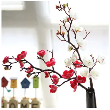 Цветы сливы и вишни Цветы из искусственного шелка флорес Ветви дерева Сакура Домашний стол декор для гостиной Свадебные украшения своими руками